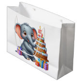 Schattige Olifant 5e Verjaardag Groot Cadeauzakje (Voorkant Gekanteld)