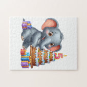 Schattige Olifant 5e Verjaardag Legpuzzel (Horizontaal)