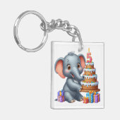 Schattige Olifant 5e Verjaardag Sleutelhanger (Voorkant Links)