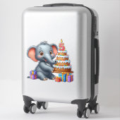 Schattige Olifant 5e Verjaardag Sticker (Koffer)