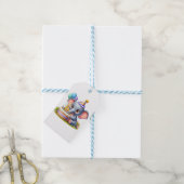 Schattige olifant 6de verjaardag cadeaulabel (Met Touw)