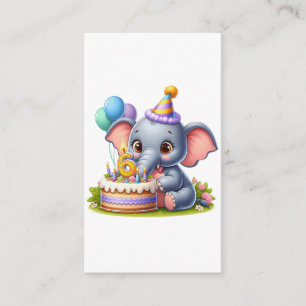 Schattige Olifant 6de Verjaardag Informatiekaartje