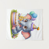 Schattige olifant 6de verjaardag wandkleed (Voorkant (horizontaal))