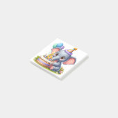 Schattige olifant 6e verjaardag post-it® notes (Schuin)
