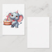 Schattige Olifant 7e Verjaardag Contactkaartje (Voorkant / Achterkant)