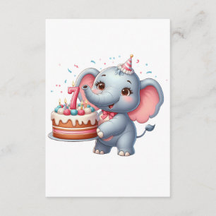 Schattige Olifant 7e Verjaardag Informatiekaartje