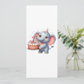 Schattige Olifant 7e Verjaardag Kaart (Staand voorkant)