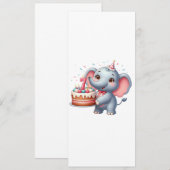Schattige Olifant 7e Verjaardag Kaart (Voorkant / Achterkant)