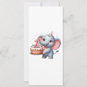 Schattige Olifant 7e Verjaardag Kaart