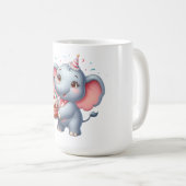 Schattige Olifant 7e Verjaardag Koffiemok (Voorkant rechts)