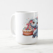 Schattige Olifant 7e Verjaardag Koffiemok (Voorkant links)