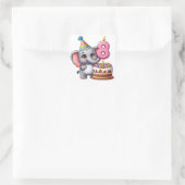 Schattige Olifant 8e Verjaardag Vierkante Sticker (Tas)