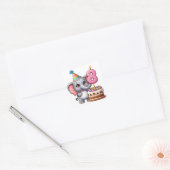 Schattige Olifant 8e Verjaardag Vierkante Sticker (Envelop)