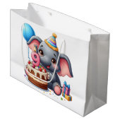 Schattige Olifant 9e Verjaardag Groot Cadeauzakje (Voorkant Gekanteld)