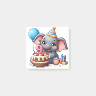 Schattige Olifant 9e Verjaardag Post-it® Notes