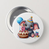 Schattige Olifant 9e Verjaardag Ronde Button 7,6 Cm (Voorkant /achterkant)