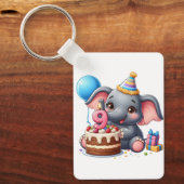 Schattige Olifant 9e Verjaardag Sleutelhanger (Voorkant)