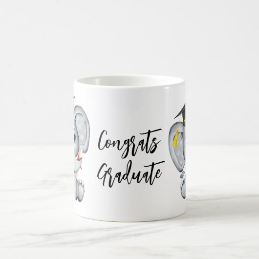 Schattige Olifant Afstuderen Koffiemok (Center)