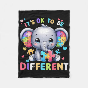 Schattige Olifant Autisme Bewustzijn Het Is Ok Om Fleece Deken