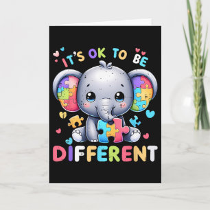 Schattige Olifant Autisme Bewustzijn Het Is Ok Om Kaart