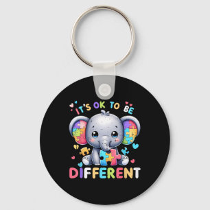 Schattige Olifant Autisme Bewustzijn Het Is Ok Om Sleutelhanger