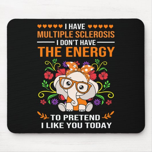 Schattige Olifant Awareness Multiple Sclerosis War Muismat (Voorkant)