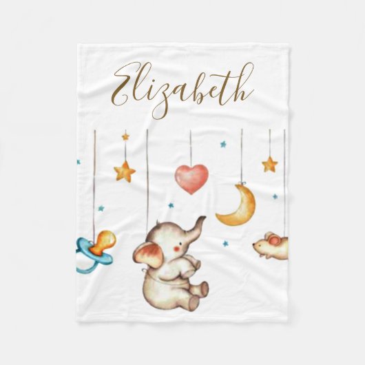 Schattige olifant baby fleece deken (Voorkant)