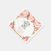 Schattige Olifant Baby shower Blush Floral Serviet Servet (Hoek)