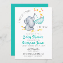 Schattige Olifant Baby shower Genderneutraal