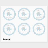 Schattige Olifant Baby shower Sticker Blauw (Vel)