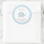 Schattige Olifant Baby shower Sticker Blauw (Tas)