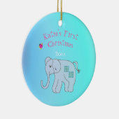 Schattige Olifant Baby's Eerste Kerstmis Keramisch Ornament (Rechts)