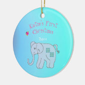 Schattige Olifant Baby's Eerste Kerstmis Keramisch Ornament (Links)