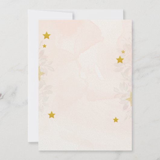 Schattige Olifant Blauw Perzik Groen Bloemen Baby  Kaart (Achterkant)