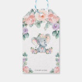Schattige Olifant Bloemen Baby shower Dank u Favor Cadeaulabel (Achterkant)