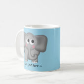 Schattige olifant - Blue Personalized Mug Koffiemok (Voorkant links)