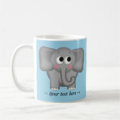 Schattige olifant - Blue Personalized Mug Koffiemok (Links)