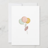 Schattige olifant | Botanisch Boho Baby shower Kaart (Achterkant)