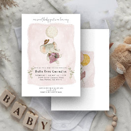 Schattige olifant | Botanisch Boho Baby shower Kaart
