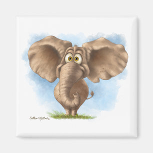 Schattige Olifant Cartoon Magneet