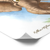 Schattige Olifant Cartoon Poster (Hoek)