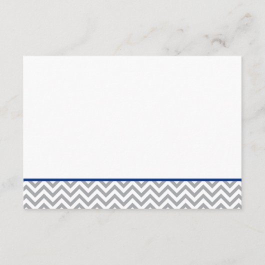 Schattige Olifant Chevron Navy Blue Baby shower Bo Informatiekaartje (Achterkant)