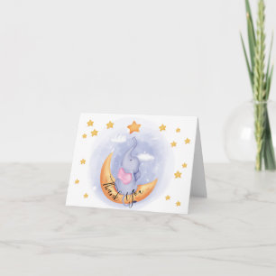 Schattige Olifant   Dieren Baby shower Bedankkaart