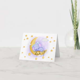 Schattige Olifant   Dieren Baby shower Bedankkaart