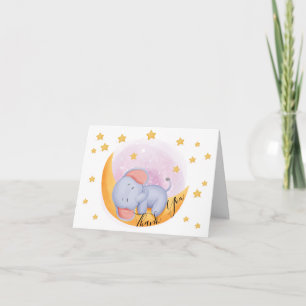 Schattige Olifant   Dieren Baby shower Bedankkaart