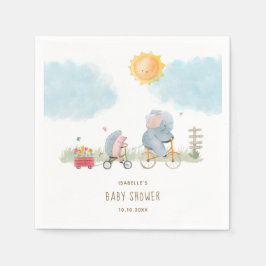 Schattige Olifant en Hedgehog Baby shower Servet