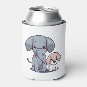 Schattige olifant en hond blikjeskoeler