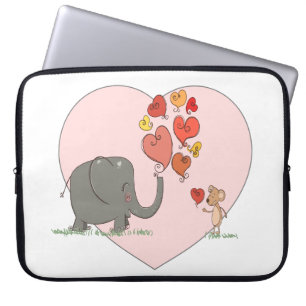 schattige olifant en valentijn van muizen houden v laptop sleeve