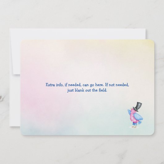 Schattige olifant en vogelpest Birthday Party Kaart (Achterkant)