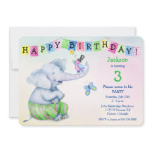 Schattige olifant en vogelpest Birthday Party